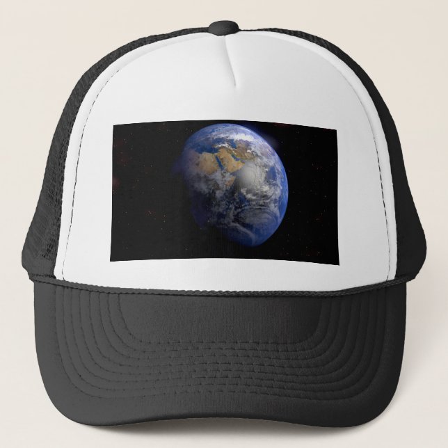 Blue Earth From Space  Inspirational Trucker Hat (Front)