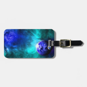 Blue Earth Moon Space Luggage Tag
