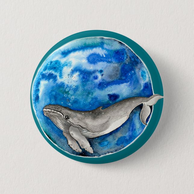 Blue Earth Whale Button (Front)