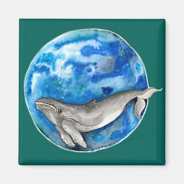 Blue Earth Whale Magnet (Front)
