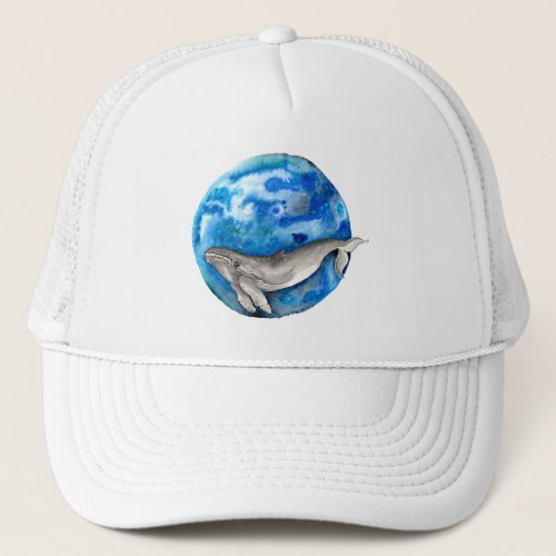 Blue Earth Whale Trucker Hat