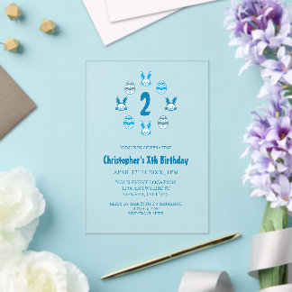 Blue Easter 2nd Birthday Acrylic Invitations