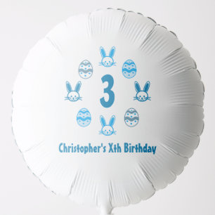 Blue Easter 3rd Birthday Balloon