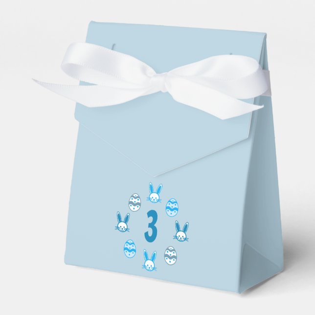 Blue Easter 3rd Birthday Favor Boxes (Front Side)