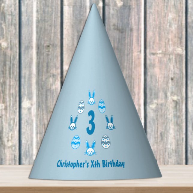Blue Easter 3rd Birthday Party Hat (Creator Uploaded)
