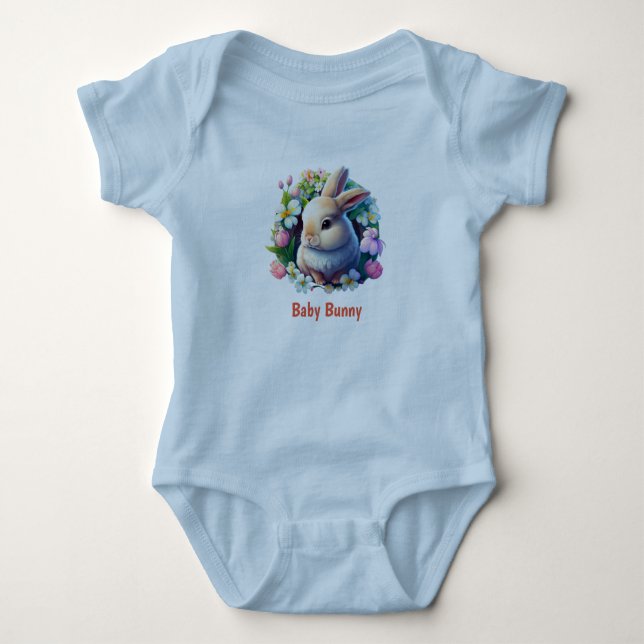 Blue Easter Baby Bodysuit for boys (Front)