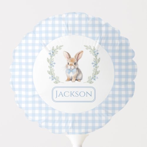 Blue Easter bunny birthday baby boy gift balloon