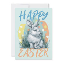 blue easter bunny colorful