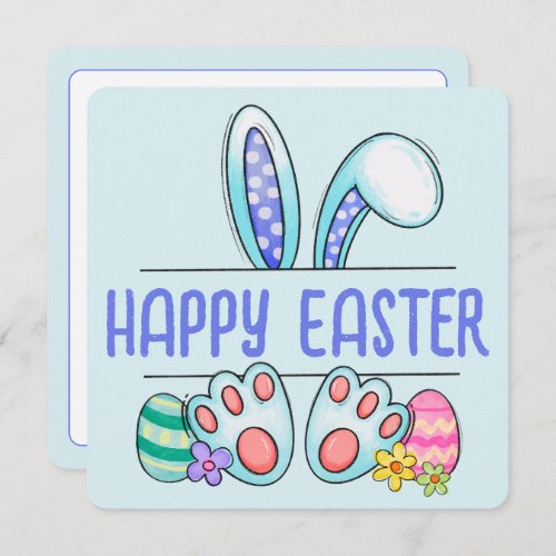 Blue Easter Bunny Ears and Feet Personalized