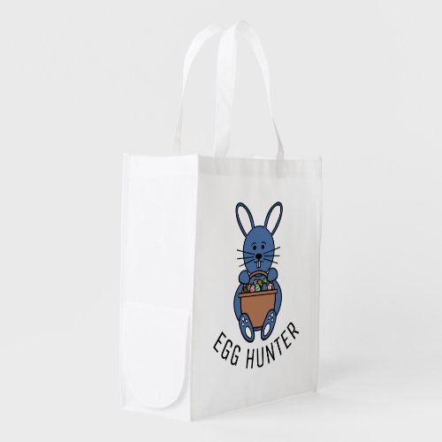 Blue Easter Bunny Easter Treasure Egg Hunter Grocery Bag