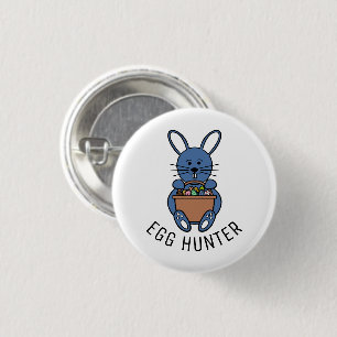 Blue Easter Bunny, Egg Hunter Button