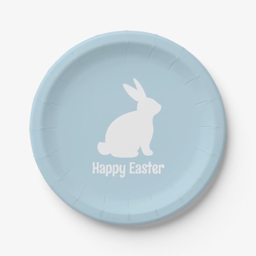 Blue Easter Bunny Spring Birthday Party Paper Plates