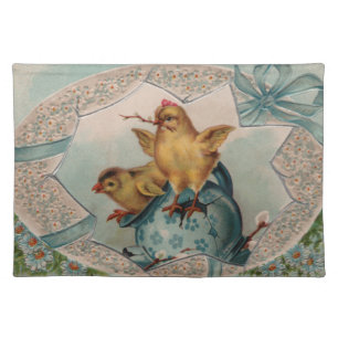 Blue Easter Egg and Chicks Placemat