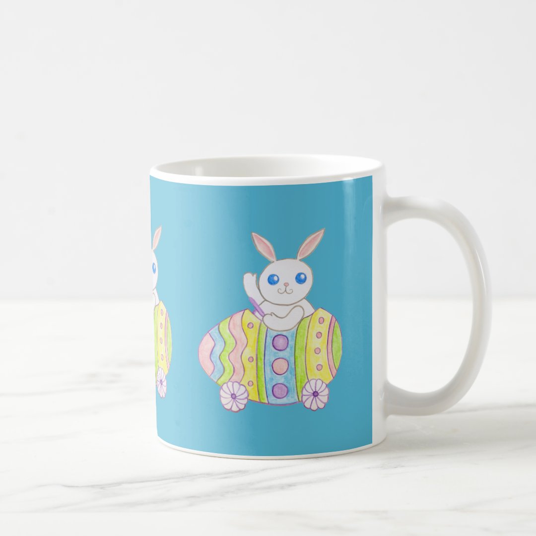 Blue Easter Egg Bunny Mug (Right)