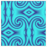 Blue Eastern-style interlocking swirls Fabric