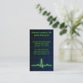 Blue ECG Heart Rate Monitor Business Cards (Standing Front)
