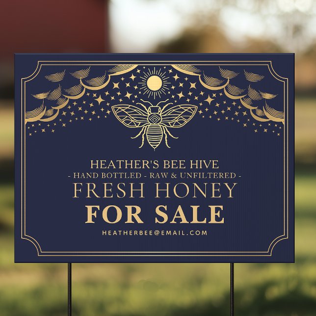 Blue Editable Witchy Tarot Beekeeper Honeybee  Sign (Creator Uploaded)