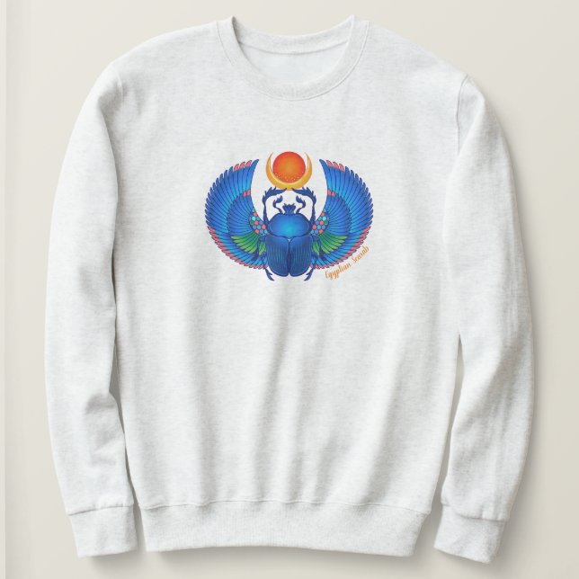 Blue Egyptian Scarab Sweatshirt (Design Front)