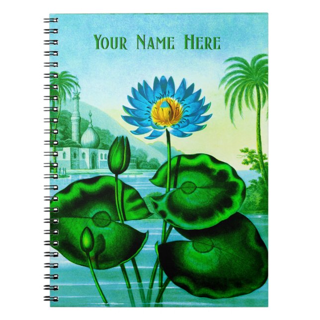 Blue Egyptian Water Lily / Lotus  Notebook (Front)