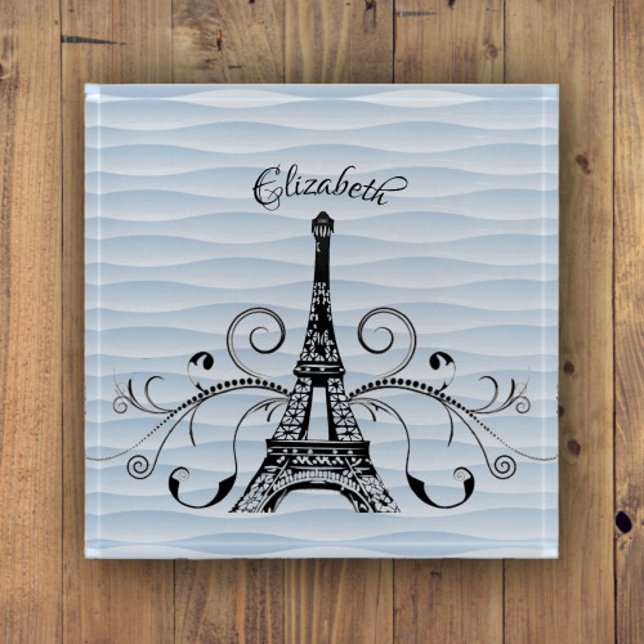 Blue Eiffel Tower Flourish Paperweight (Blue Eiffel Tower Flourish Paperweight)