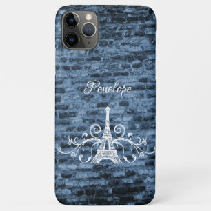 Blue Eiffel Tower Grunge Case-Mate iPhone Case