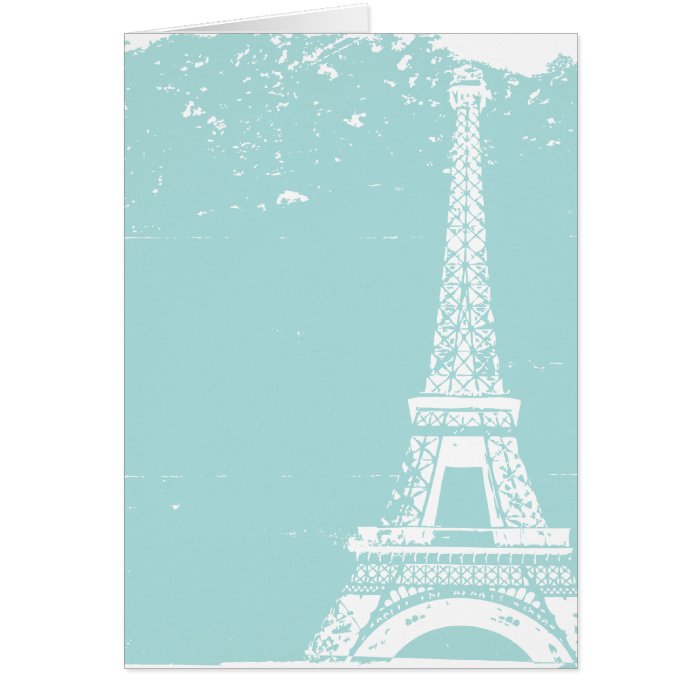 Blue Eiffel Tower Wedding Thank You Cards