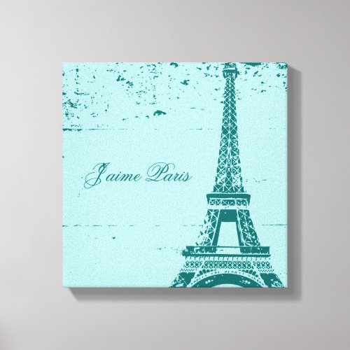 Blue Eiffel Tower Wrapped Canvas Art