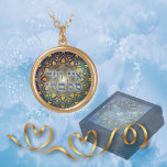 Blue Ein Od Milvado on Gold Mandala Gold Plated Necklace<br><div class="desc">Surprise her with this stunning gold mandala with the Hebrew words,  Ein Od Milvado,  translated as "There is none other than Him (Hashem)".   Create a gift set with the matching jewelry box.  You will be impressed by the high quality and vivid color printing. The jewelry box is sold separately.</div>