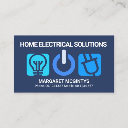Blue Electric Button Panel Home Electrical Service Business Card