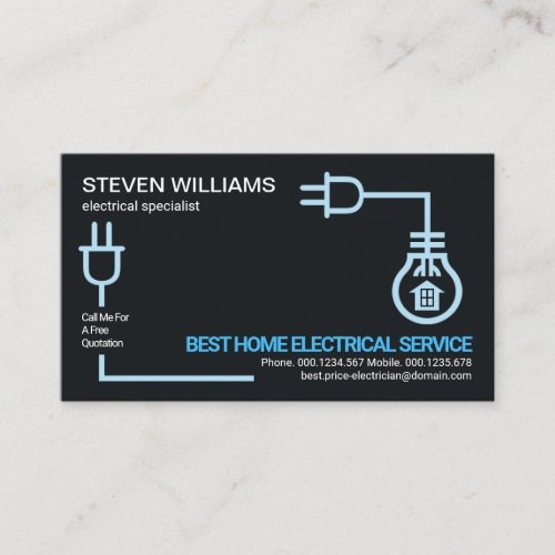 Blue Electric Circuit Wiring Electrical Service Business Card