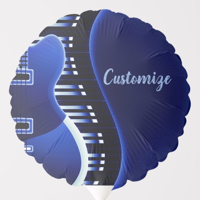 Blue Electric Guitar Balloon (Front)