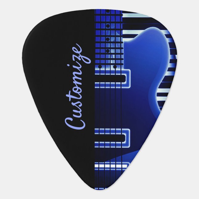 Blue Electric Guitar Guitar Pick (Front)