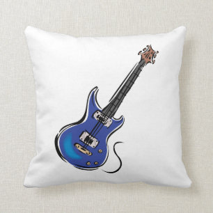 blue electric guitar music graphic.png throw pillow