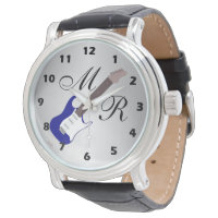 Blue Electric Guitar Watch