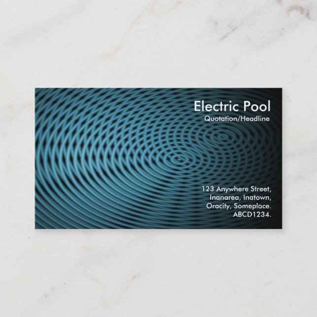 Blue Electric Pool 05 Business Card (Front)