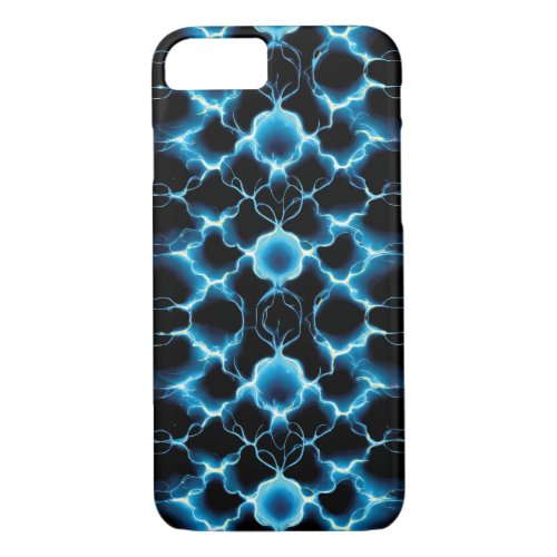 Blue Electric Synapse Repeating Pattern iPhone 87 Case