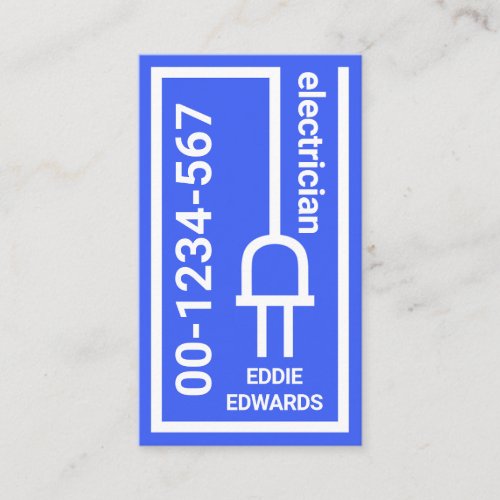 Blue Electrical Circuit Frame Plug Business Card