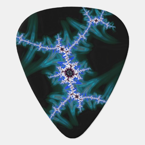 Blue Electrical Lightning Storm Fractal Abstract Guitar Pick