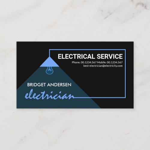 Blue Electrical Power Cable Electrician Service Business Card