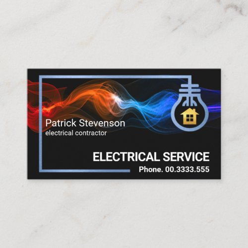 Blue Electrical Wire Circuit Frame Business Card
