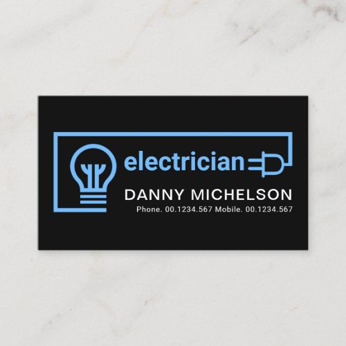 Blue Electrical Wiring Circuit Electrician Service Business Card