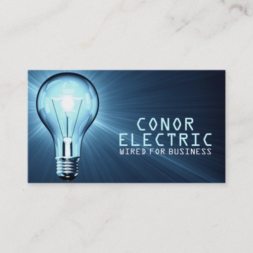 Blue Electrician Construction Business Card