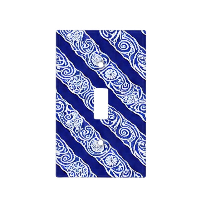 Blue Elegance Light Switch Cover (Front)