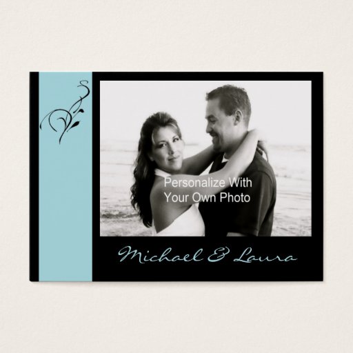 Customizable Blue  Elegance Mini Save The Date Card Business Cards