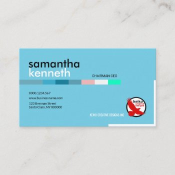 Blue Elegance Modern Creative Ceo Chairman Business Card by keikocreativecards at Zazzle