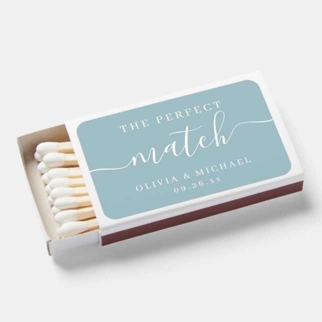 Blue elegance the perfect match wedding favors (Front Open)