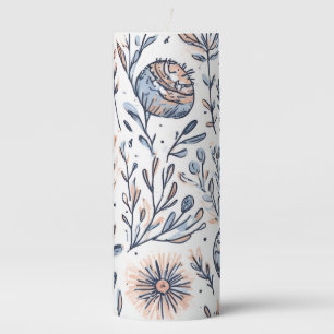 Blue Elegant Aesthetic Floral Candle