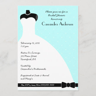 Blue Elegant Bridal Shower Invitation