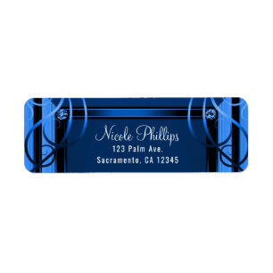 Blue Elegant Business Corporate Holiday Party Label