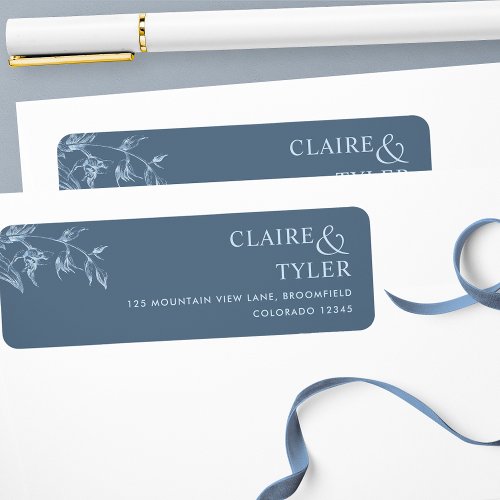 Blue Elegant  Chic Wedding Label